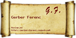 Gerber Ferenc névjegykártya